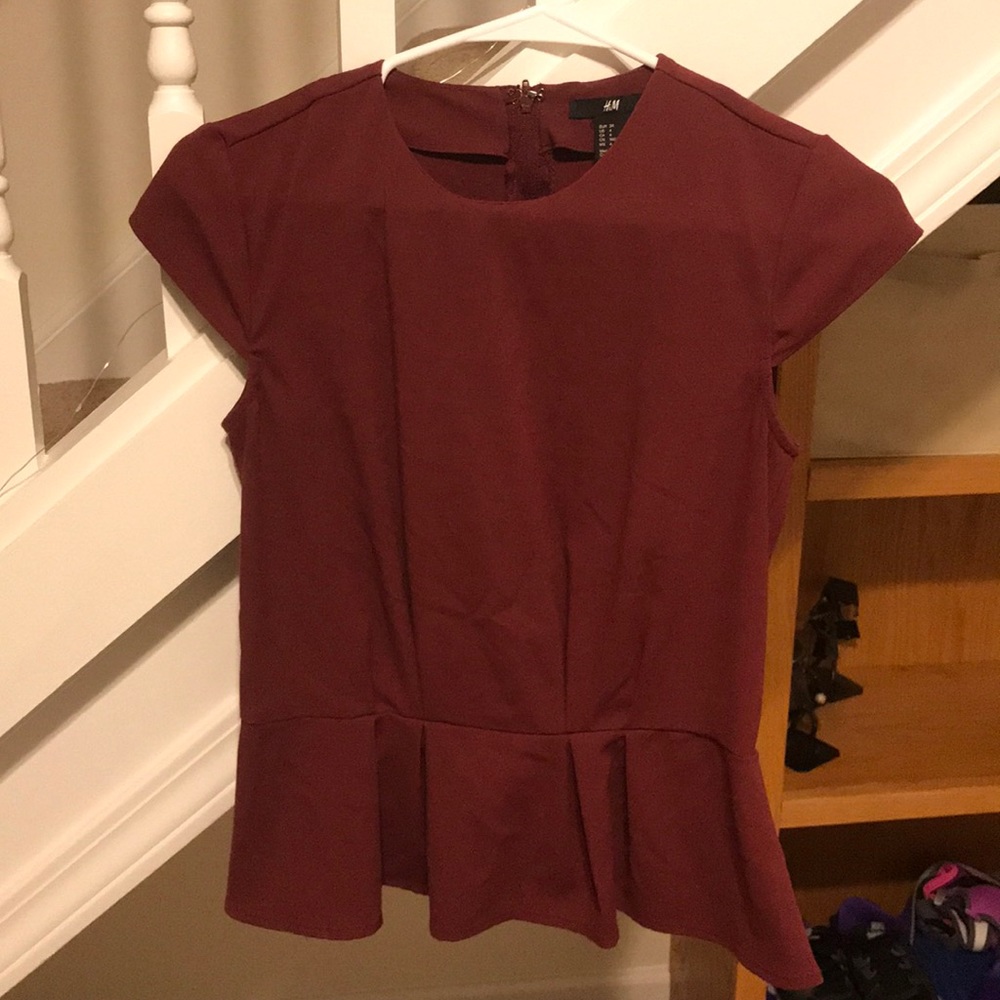 Burgundy H&M peplum top